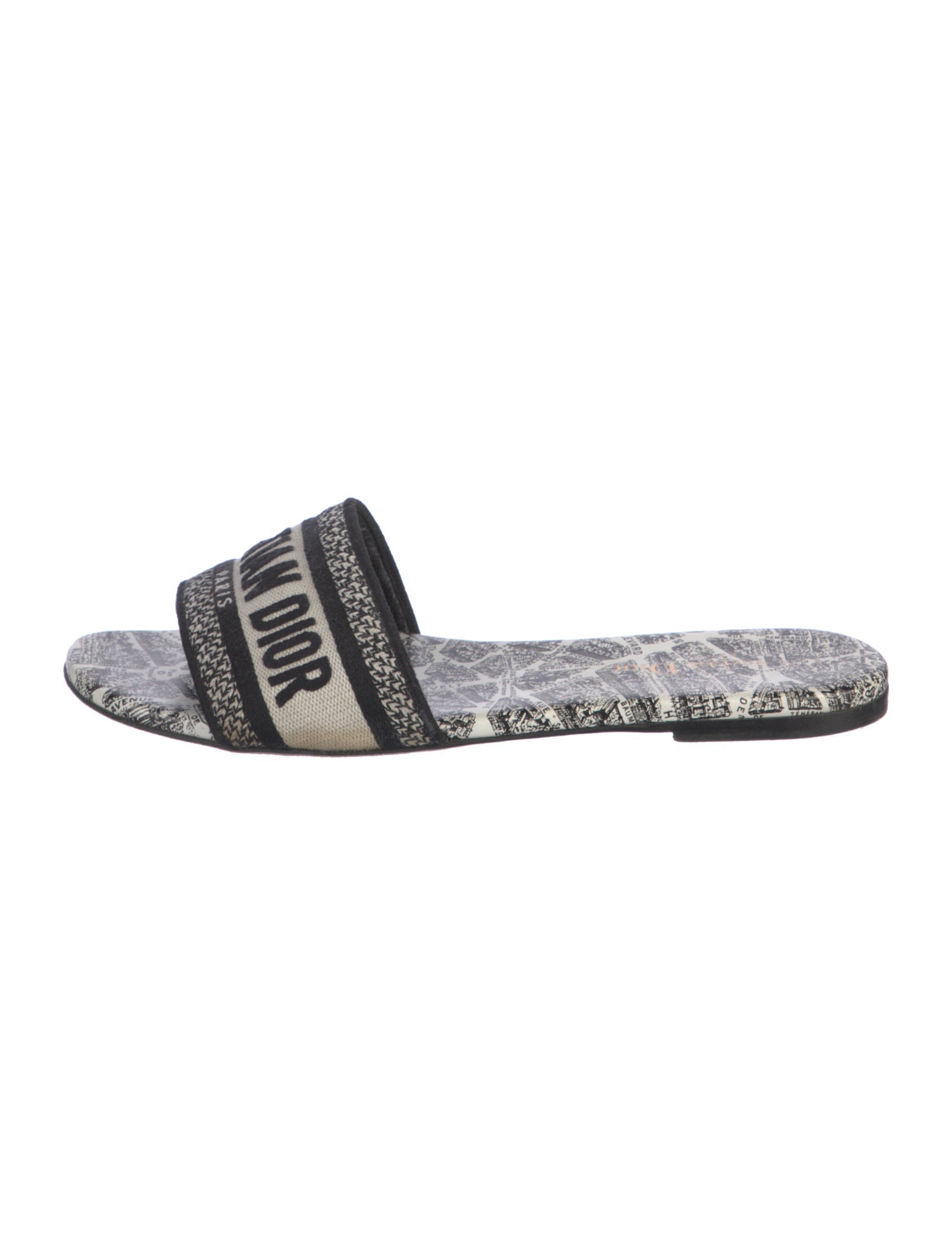 Christian Dior Canvas Printed Slides
